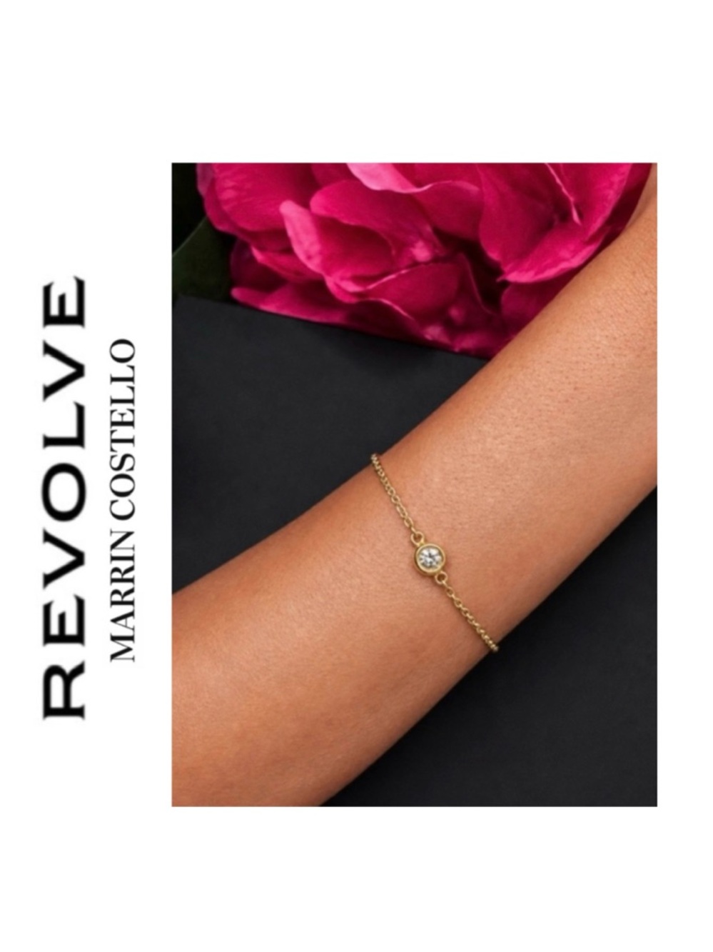 Revolve x MARRIN COSTELLO Soleil Bracelet White Topaz, Sterling Silver/ 14k Gold